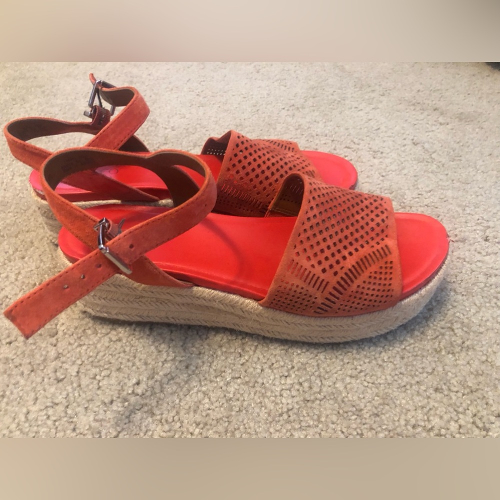FRANCO SARTO Red Platform Sandals 9.5